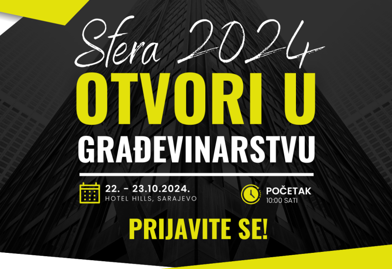 Prijavite se na konferenciju i sajam "Sfera 2024: Otvori u građevinarstvu